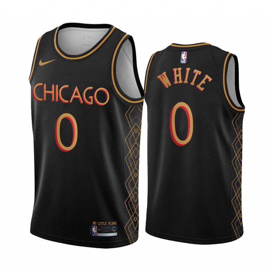 Men Chicago Bulls #0 coby white black motor city edition no little plans 2020 nba jersey